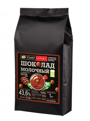 Шоколад молочный без сахара ТомерЭксперт (капли)(1кг*8)