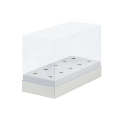 Коробка под Кейк-попсы 240*110*160 с пластиковой крышкой (белая) 060900