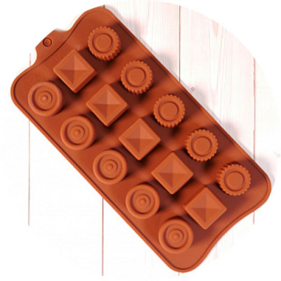 Форма для шоколада силиконовая Конфетный набор 20*10см 15 ячеек
