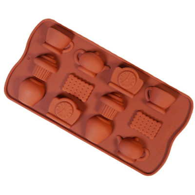 Форма для шоколада силиконовая Чаепитие 20*10см 12 ячеек 630067
